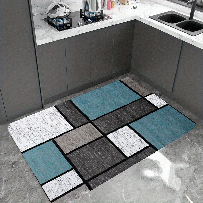 1pc Soft Thickened Kitchen Floor Mat, Non-slip Oil-proof Floor Mat, Waterproof Runner Rug, Dirt-resistant Floor Carpet, Machine Washable, Entrance Doormat, Kitchen Living Room Laundry Bathroom Water-absorbing Floor Mat, Room