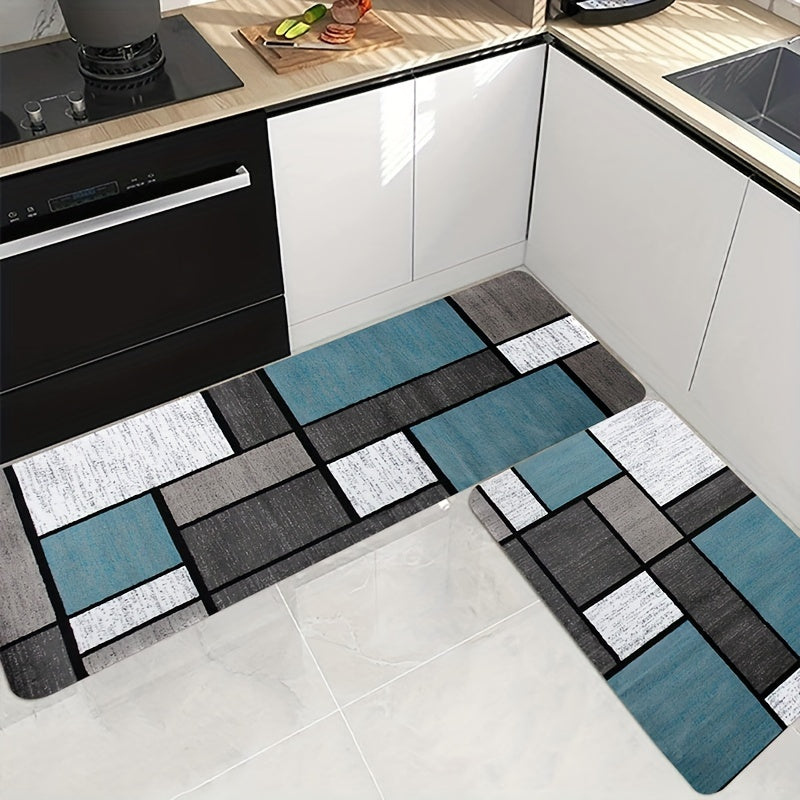1pc Soft Thickened Kitchen Floor Mat, Non-slip Oil-proof Floor Mat, Waterproof Runner Rug, Dirt-resistant Floor Carpet, Machine Washable, Entrance Doormat, Kitchen Living Room Laundry Bathroom Water-absorbing Floor Mat, Room