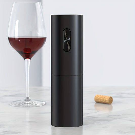 1pc Cheer Moda Electric Wine Opener - Sleek Black Automatic Corkscrew with Spiral Drill, Vacuum Preservation Pump & Pourer - 2.1"x7.5" - Battery Operated (AAA) - Ideal for Home Bar Enthusiasts, Cheer Moda