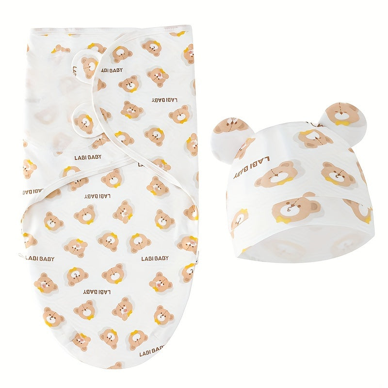 A Set of Newborn Swaddle Blankets And Hats Suitable for Boys And Girls Aged 0-6 Months, Designed for Use in Hospitals And at Home, Including Baby Blankets And Wraps.