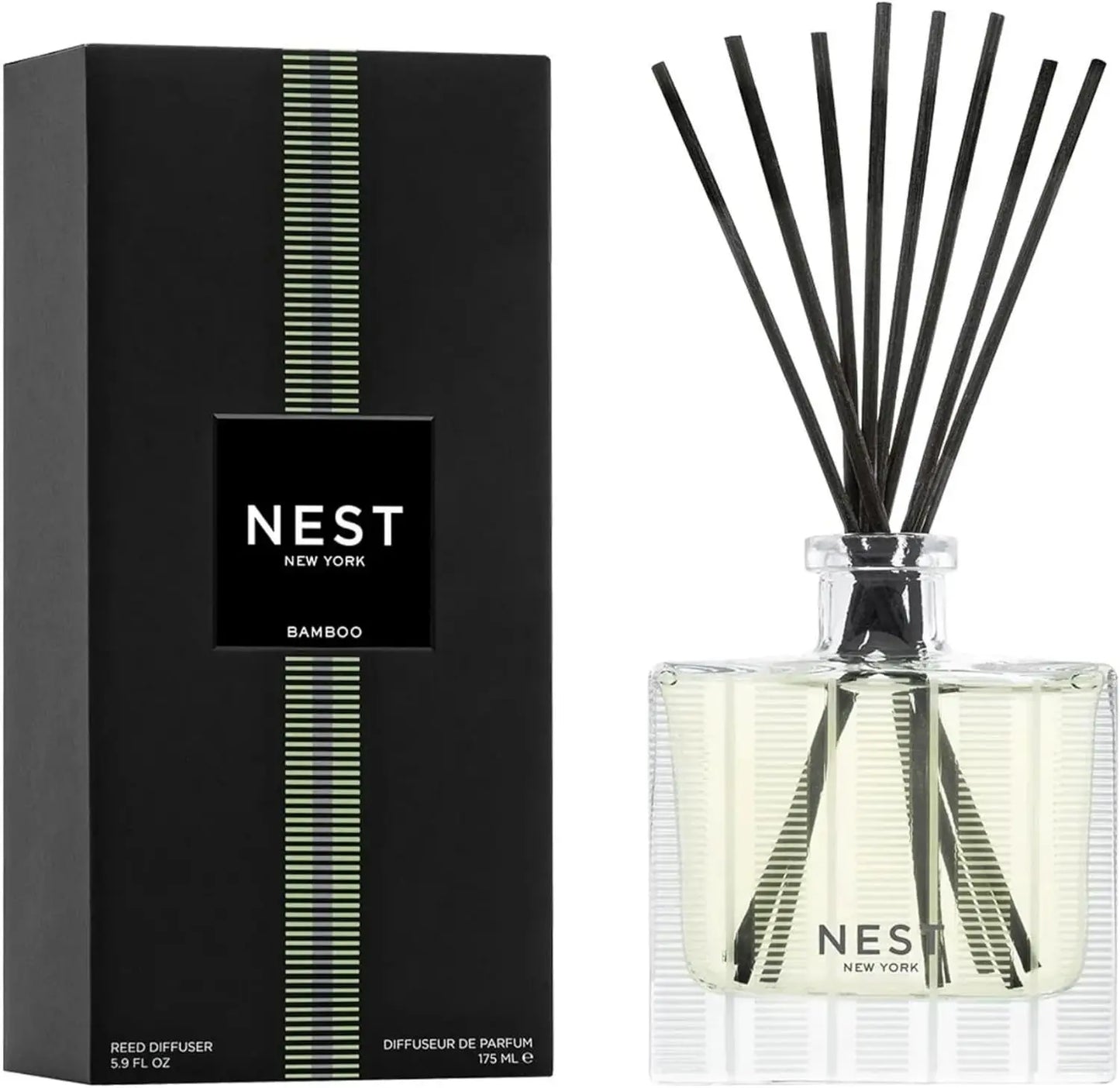 Nest New York Reed Diffuser, - 5.9 Fl Oz - Fragrance For Up To 90 Days - Reusable, Refillable Glass Holder - Includes 8 All-natu