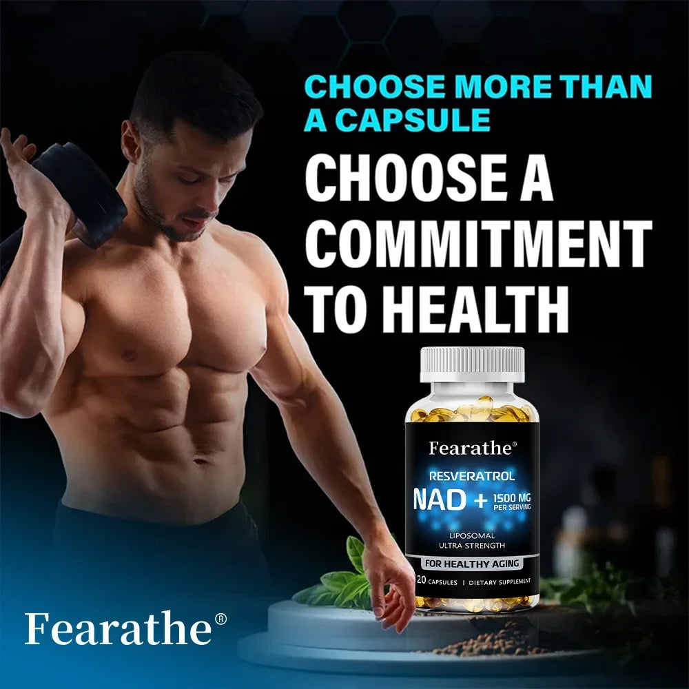 NAD+ Boost-with Resveratrol,Enhances Cellular Vitality,Promotes Cell Repair,Anti-Aging,Boosts Energy and Focus,120 Capsules
