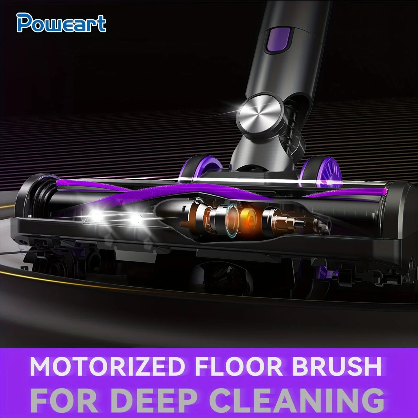 POWEART N700 Cordless Vacuum Cleaner 30Kpa Powerful 8-in-1 Stick Vacuum 180° Foldable Wand Lightweight Handheld of Home Cleaners