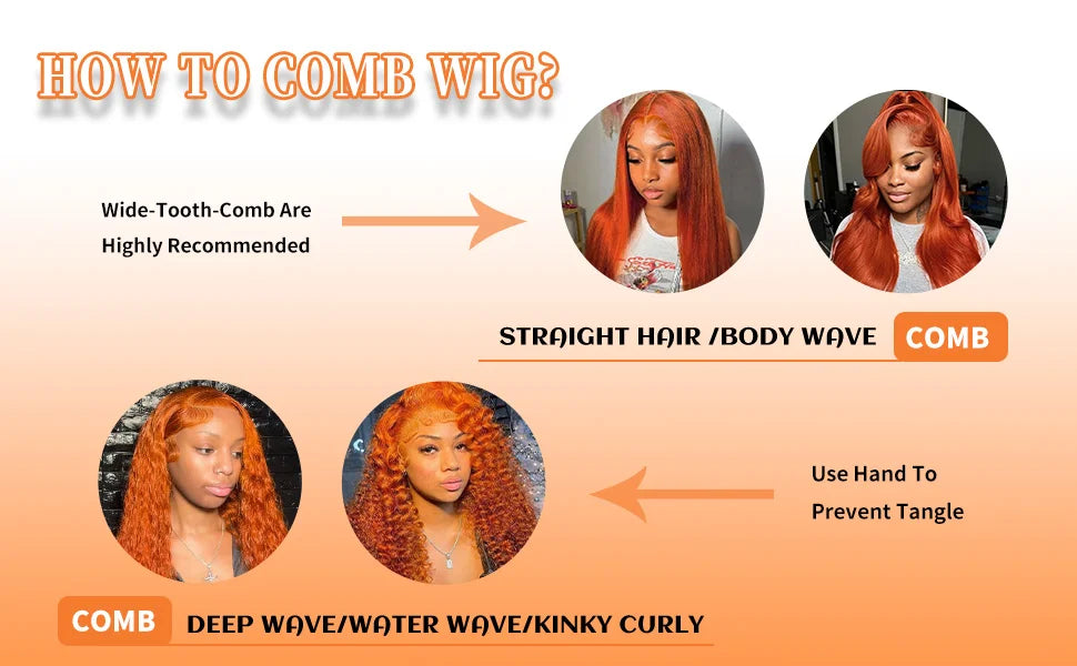 40Inch Orange Ginger Straight Lace Front Wigs Human Hair 250 Density Brazilian 350 Colored 13X6 HD Transparent Lace Frontal Wigs