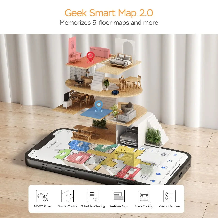 L7 Robot Vacuum Cleaner and Mop LDS Navigation WiFi Connected APP Selective Room Cleaning MAX 2700 PA Suction
