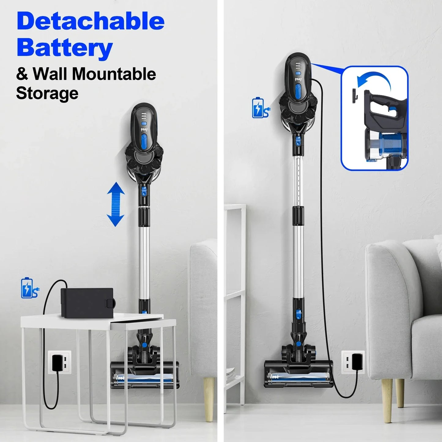 INSE V70 Cordless Vacuum Cleaner 16KPa Stick Vacuum Up to 40min Runtime 10-in-1 Home Cleans for Hardwood Floor Pet Hair Home Car