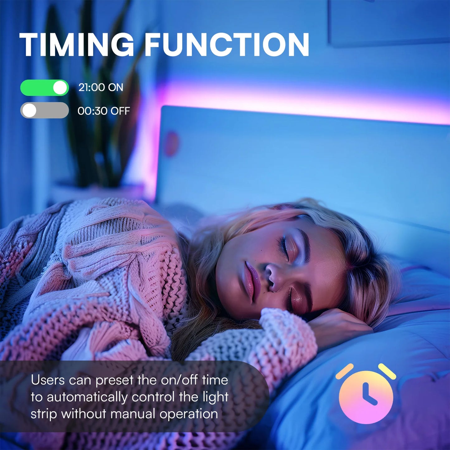 130ft 44-key remote control intelligent led light belt, support app timing, rgb color change, follow the music rhythm, suitable