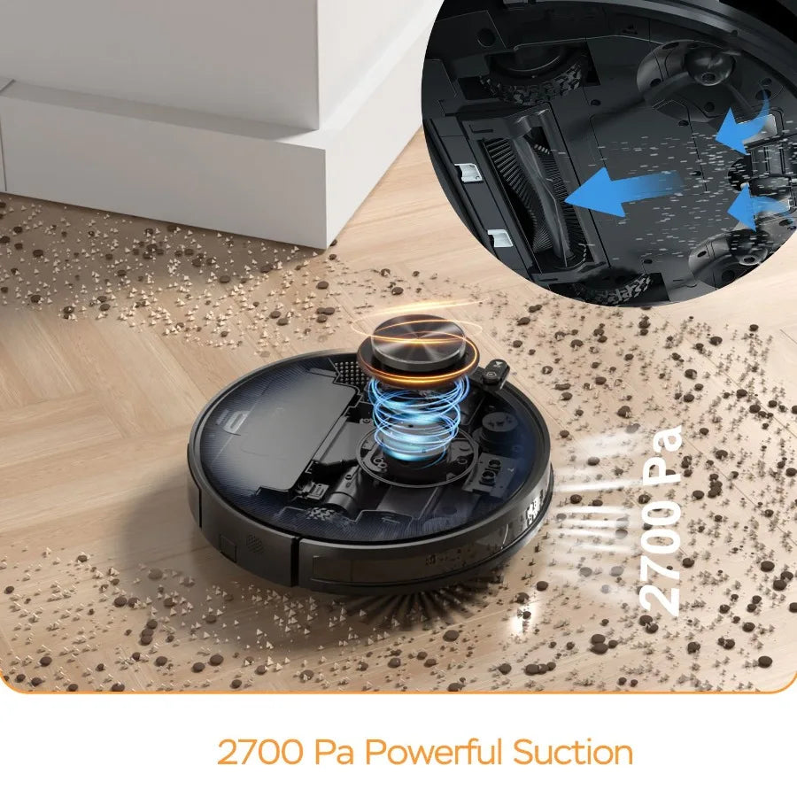 L7 Robot Vacuum Cleaner and Mop LDS Navigation WiFi Connected APP Selective Room Cleaning MAX 2700 PA Suction