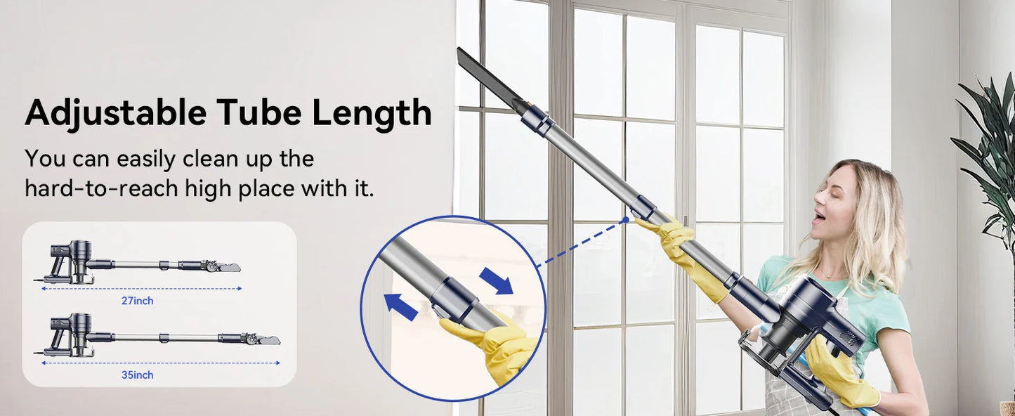 I8 Corded Vacuum Cleaner, 600W 23KPa Stick Vacuum, Free-Stand 6 in 1 Powerful Lightweight Handheld Vacuum for Hard Floor Carpet
