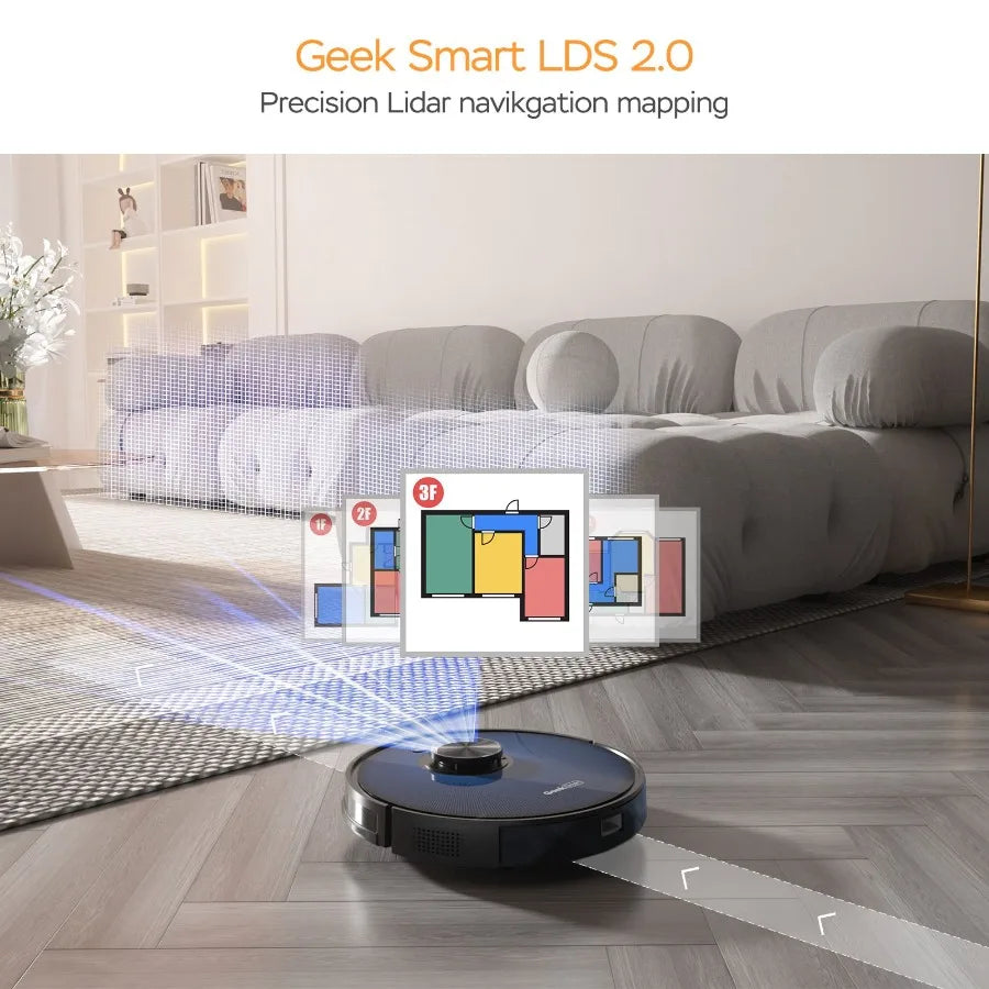 L7 Robot Vacuum Cleaner and Mop LDS Navigation WiFi Connected APP Selective Room Cleaning MAX 2700 PA Suction