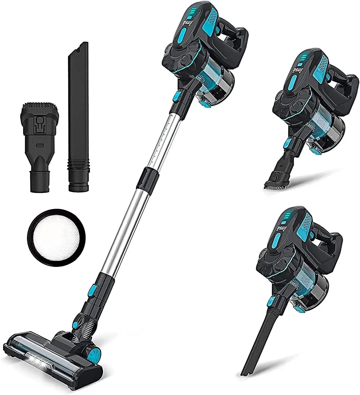 INSE V70 Cordless Vacuum Cleaner 16KPa Stick Vacuum Up to 40min Runtime 10-in-1 Home Cleans for Hardwood Floor Pet Hair Home Car