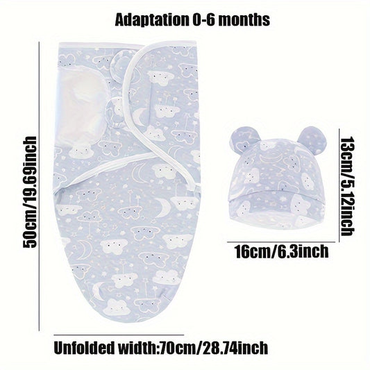 A Set of Newborn Swaddle Blankets And Hats Suitable for Boys And Girls Aged 0-6 Months, Designed for Use in Hospitals And at Home, Including Baby Blankets And Wraps.