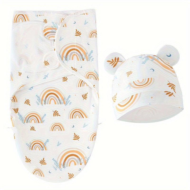 A Set of Newborn Swaddle Blankets And Hats Suitable for Boys And Girls Aged 0-6 Months, Designed for Use in Hospitals And at Home, Including Baby Blankets And Wraps.