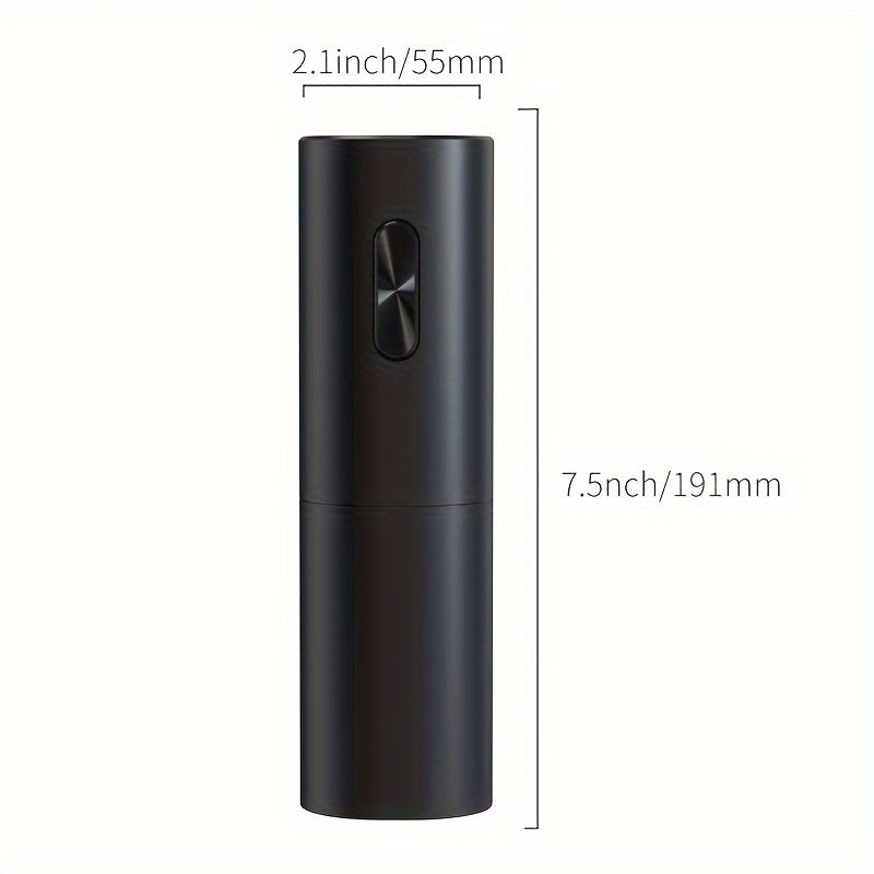 1pc Cheer Moda Electric Wine Opener - Sleek Black Automatic Corkscrew with Spiral Drill, Vacuum Preservation Pump & Pourer - 2.1"x7.5" - Battery Operated (AAA) - Ideal for Home Bar Enthusiasts, Cheer Moda