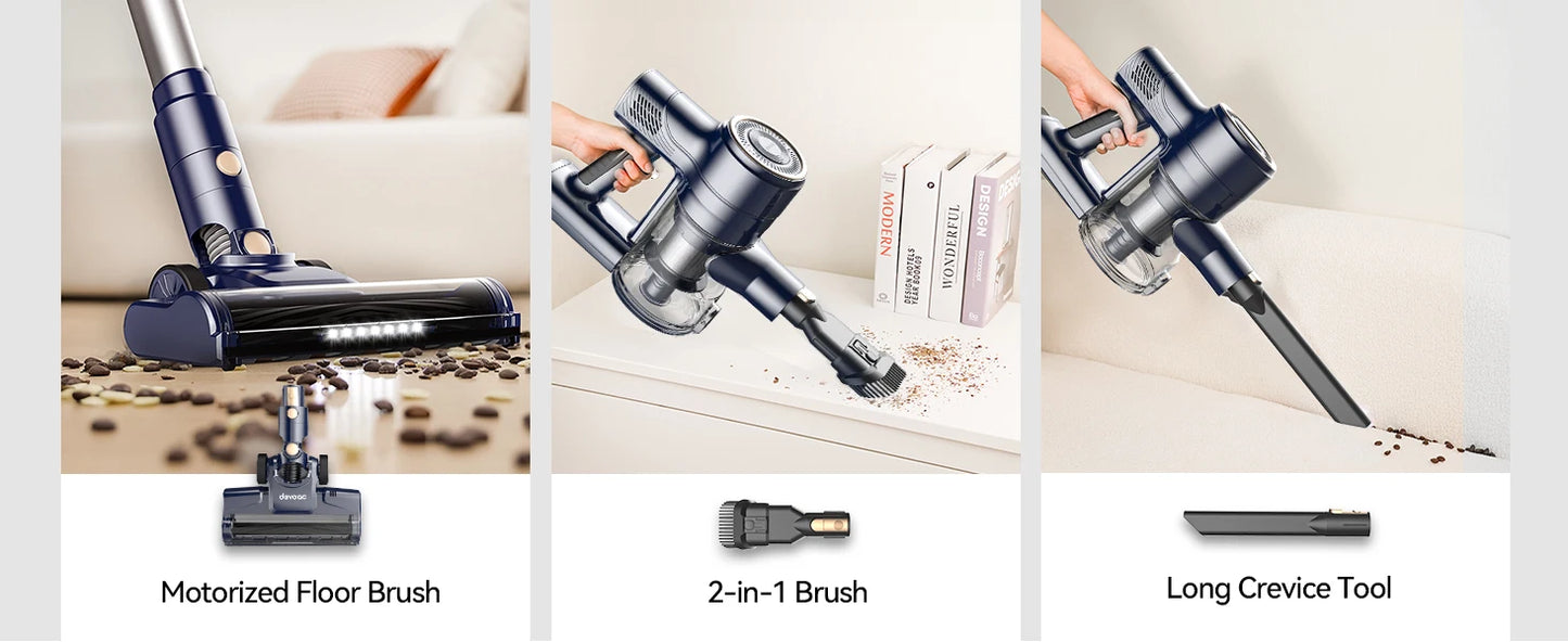 I8 Corded Vacuum Cleaner, 600W 23KPa Stick Vacuum, Free-Stand 6 in 1 Powerful Lightweight Handheld Vacuum for Hard Floor Carpet