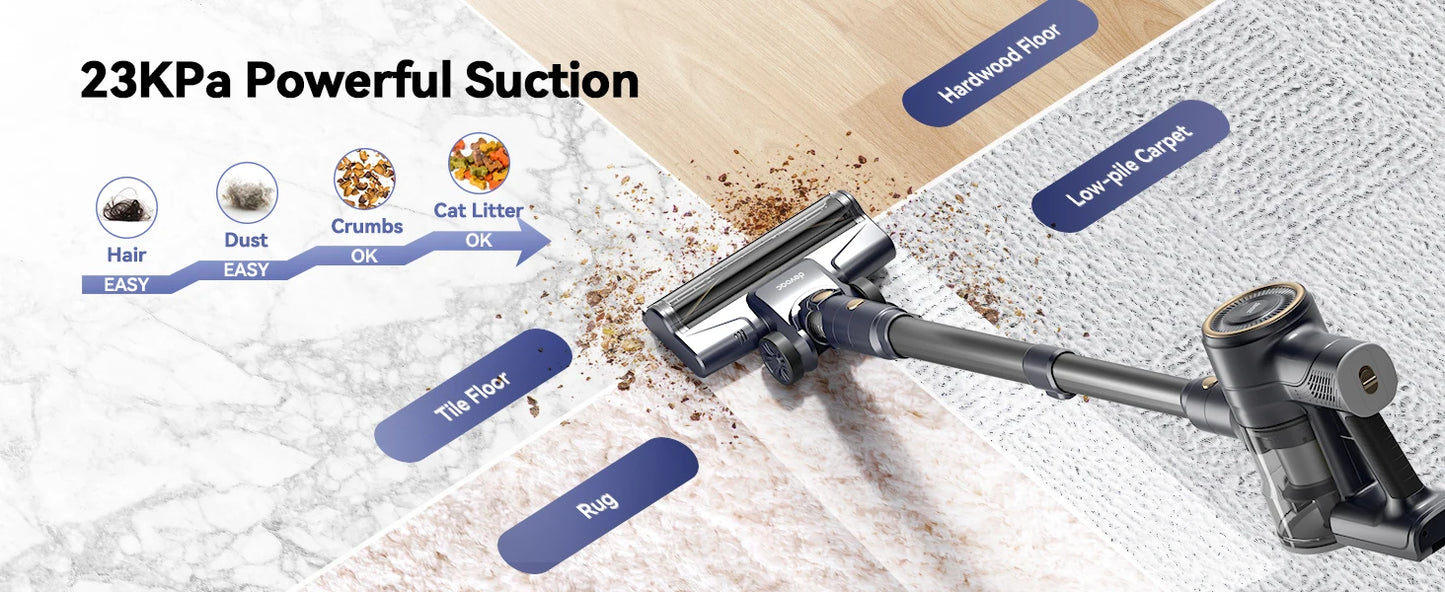 I8 Corded Vacuum Cleaner, 600W 23KPa Stick Vacuum, Free-Stand 6 in 1 Powerful Lightweight Handheld Vacuum for Hard Floor Carpet
