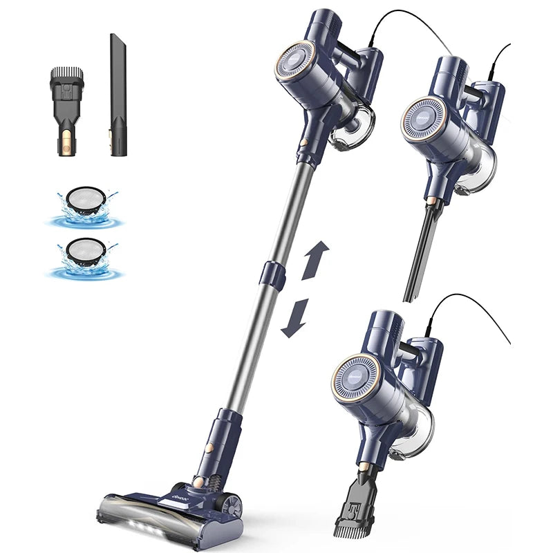 I8 Corded Vacuum Cleaner, 600W 23KPa Stick Vacuum, Free-Stand 6 in 1 Powerful Lightweight Handheld Vacuum for Hard Floor Carpet