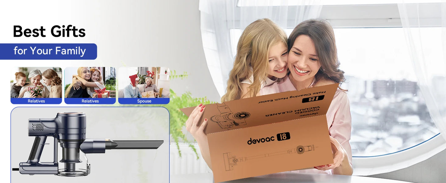 I8 Corded Vacuum Cleaner, 600W 23KPa Stick Vacuum, Free-Stand 6 in 1 Powerful Lightweight Handheld Vacuum for Hard Floor Carpet
