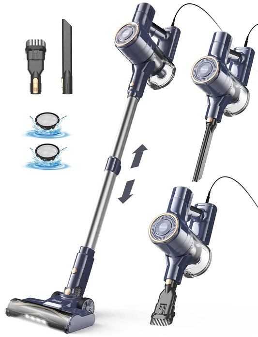 I8 Corded Vacuum Cleaner, 600W 23KPa Stick Vacuum, Free-Stand 6 in 1 Powerful Lightweight Handheld Vacuum for Hard Floor Carpet