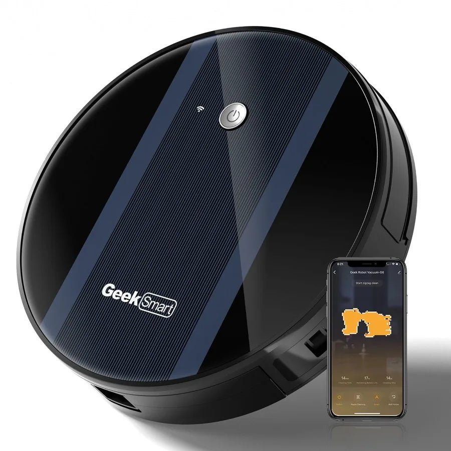Robot Vacuum Cleaner G6 UltraThin 1800Pa Strong Suction Automatic SelfCharging WiFi Connectivity App Control Custom Cleaning 10