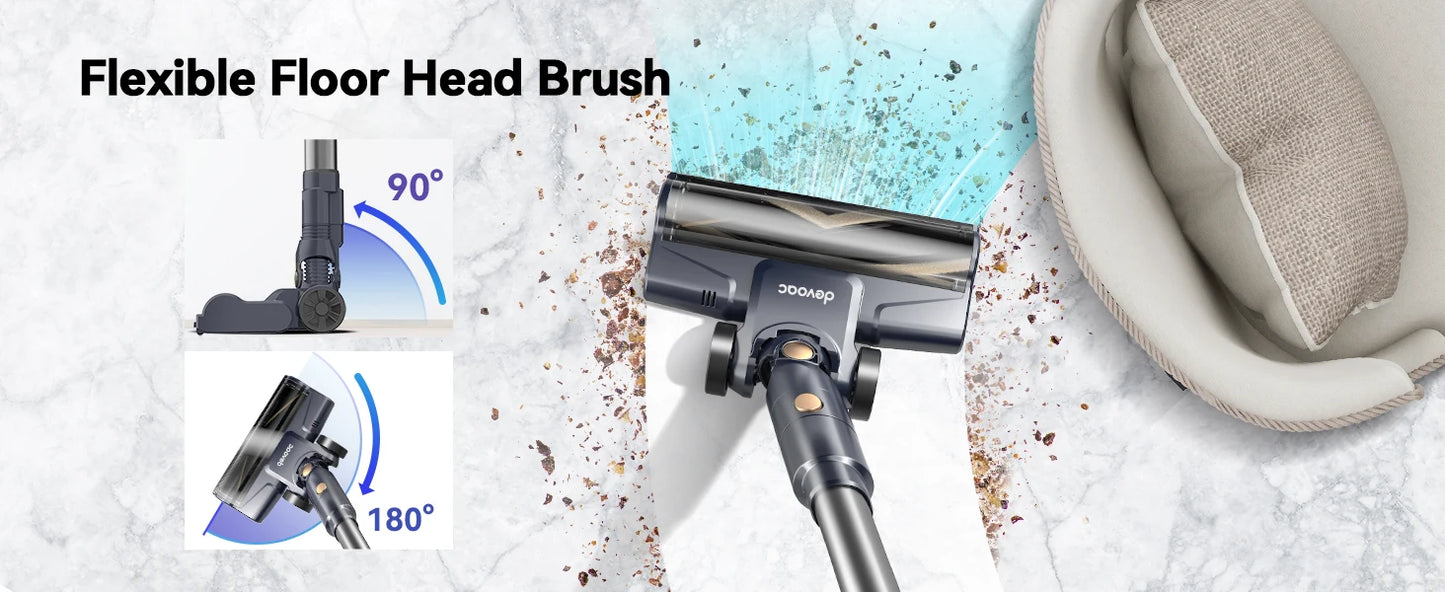 I8 Corded Vacuum Cleaner, 600W 23KPa Stick Vacuum, Free-Stand 6 in 1 Powerful Lightweight Handheld Vacuum for Hard Floor Carpet